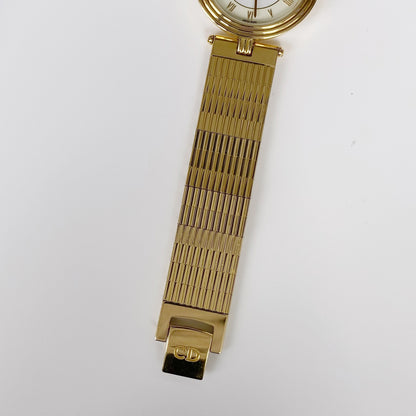 Dior 1990s Gold Plated Round Watch