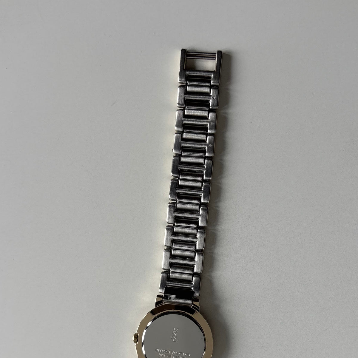 Yves Saint Laurent 1990s Cream Round Dial Two-Tone Gold-Plated Watch