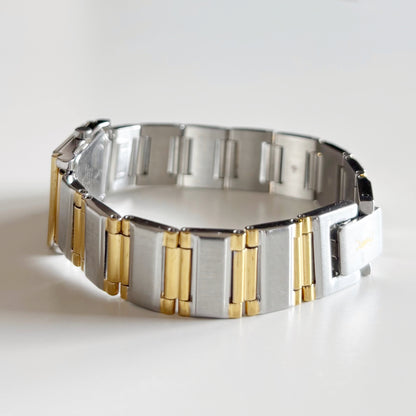 Yves Saint Laurent 1990s Square Dial Two Tone Watch