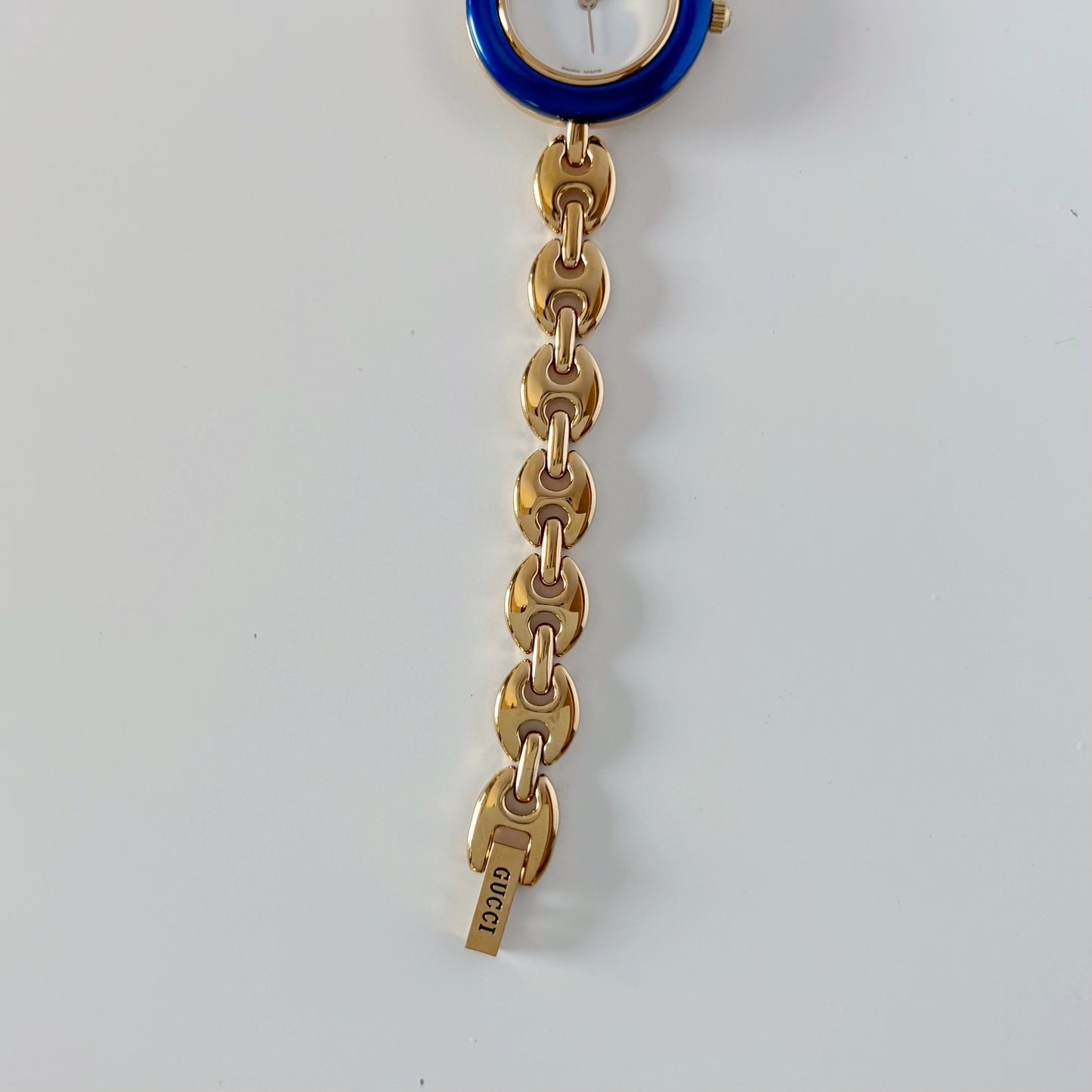 Gucci 1990s Interchangeable Bezel Gold Plated Watch with 6 bezels, case (167mm)