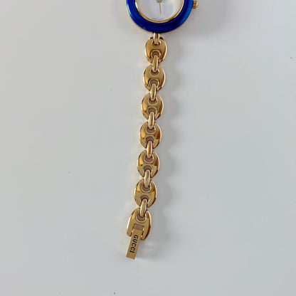 Gucci 1990s Interchangeable Bezel Gold Plated Watch with 6 bezels, case (167mm)