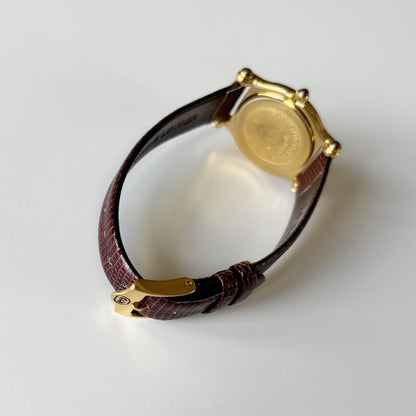 Gucci 1990s Gold Round Dial Watch
