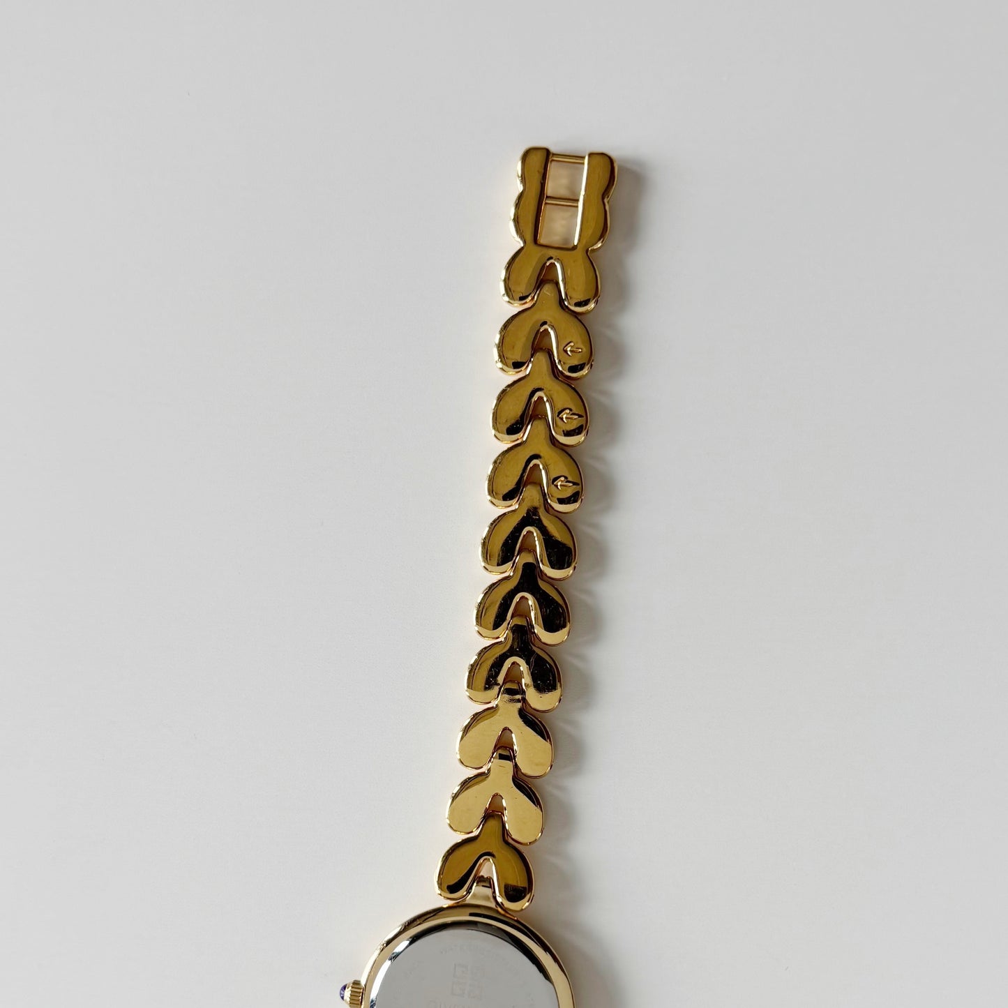 Givenchy 1990s Navy Round Dial Gold Plated Watch