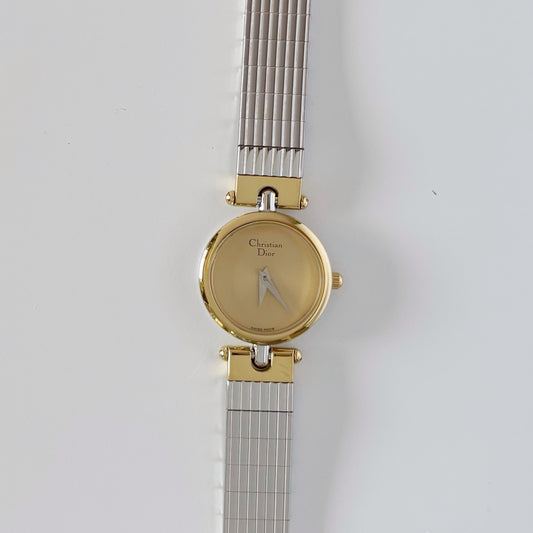 Dior 1990s Two Tone Gold Plated Watch