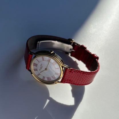 Dior 1990s Seashell Dial Round Gold Plated Watch (Large)