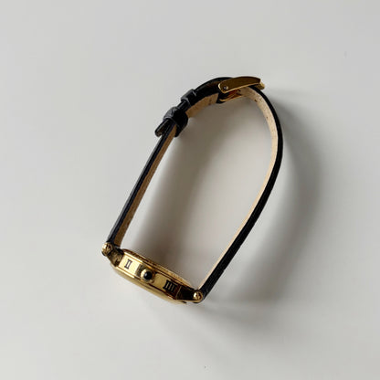 Gucci 1990s Date Round Dial Gold Plated Watch