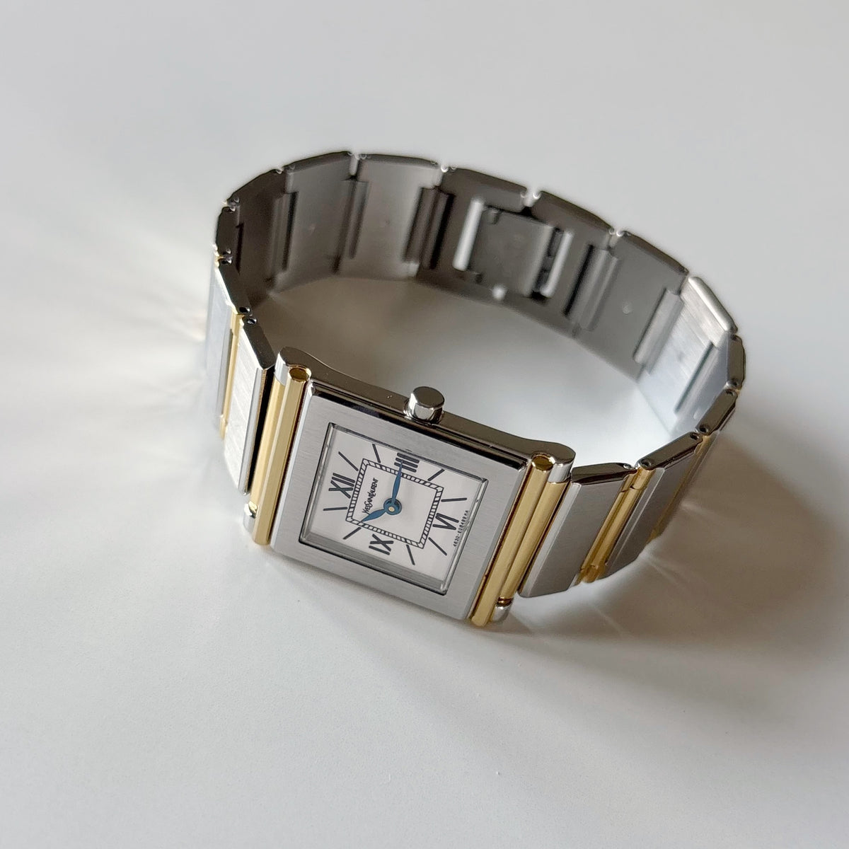 Yves Saint Laurent Square Dial Gold Plated Two Tone Watch