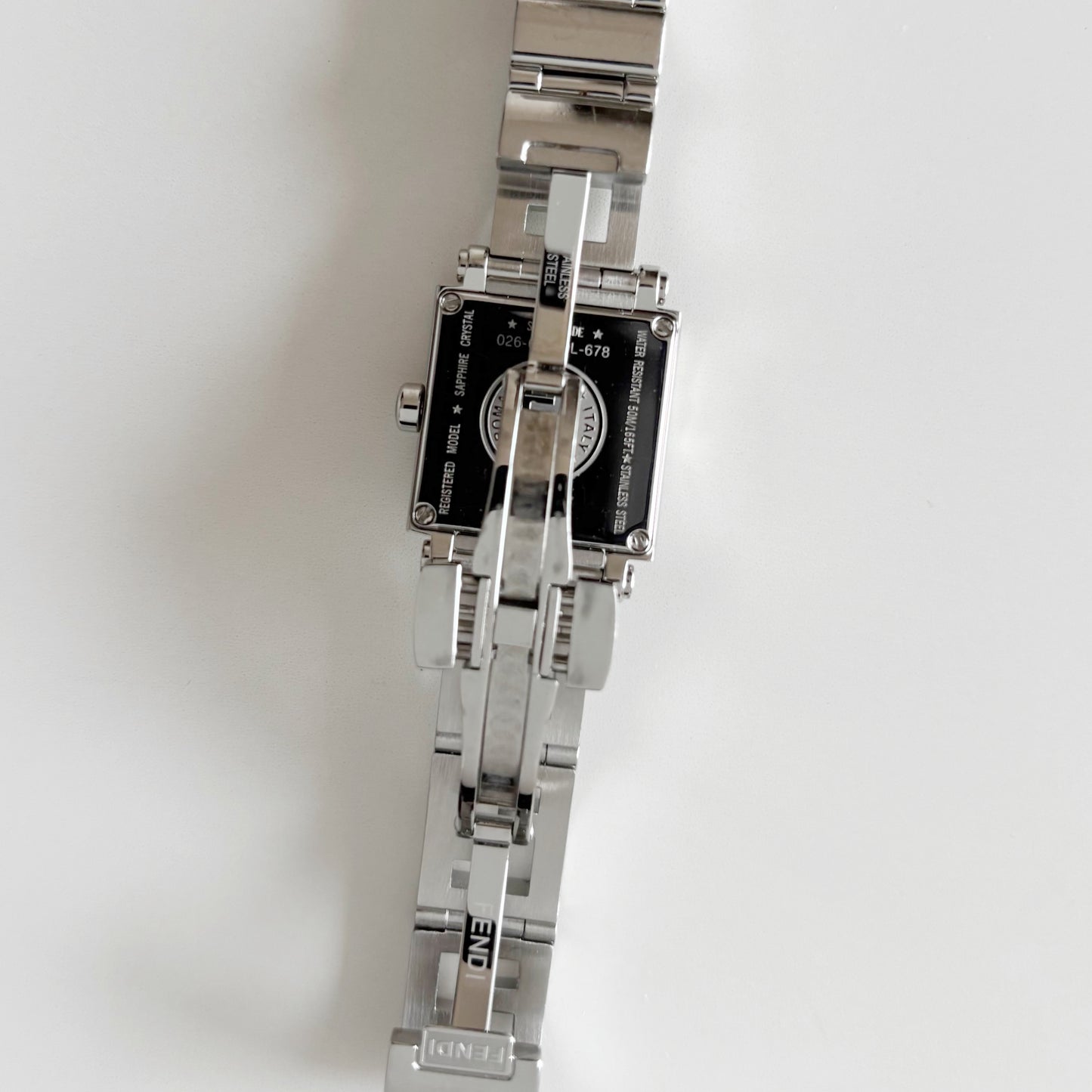 Fendi 1990s Seashell Square Dial Stainless steel Watch