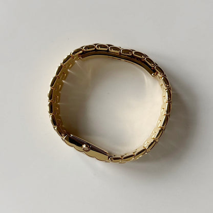 Fendi 1990s Rectangular White Dial Gold Plated Watch