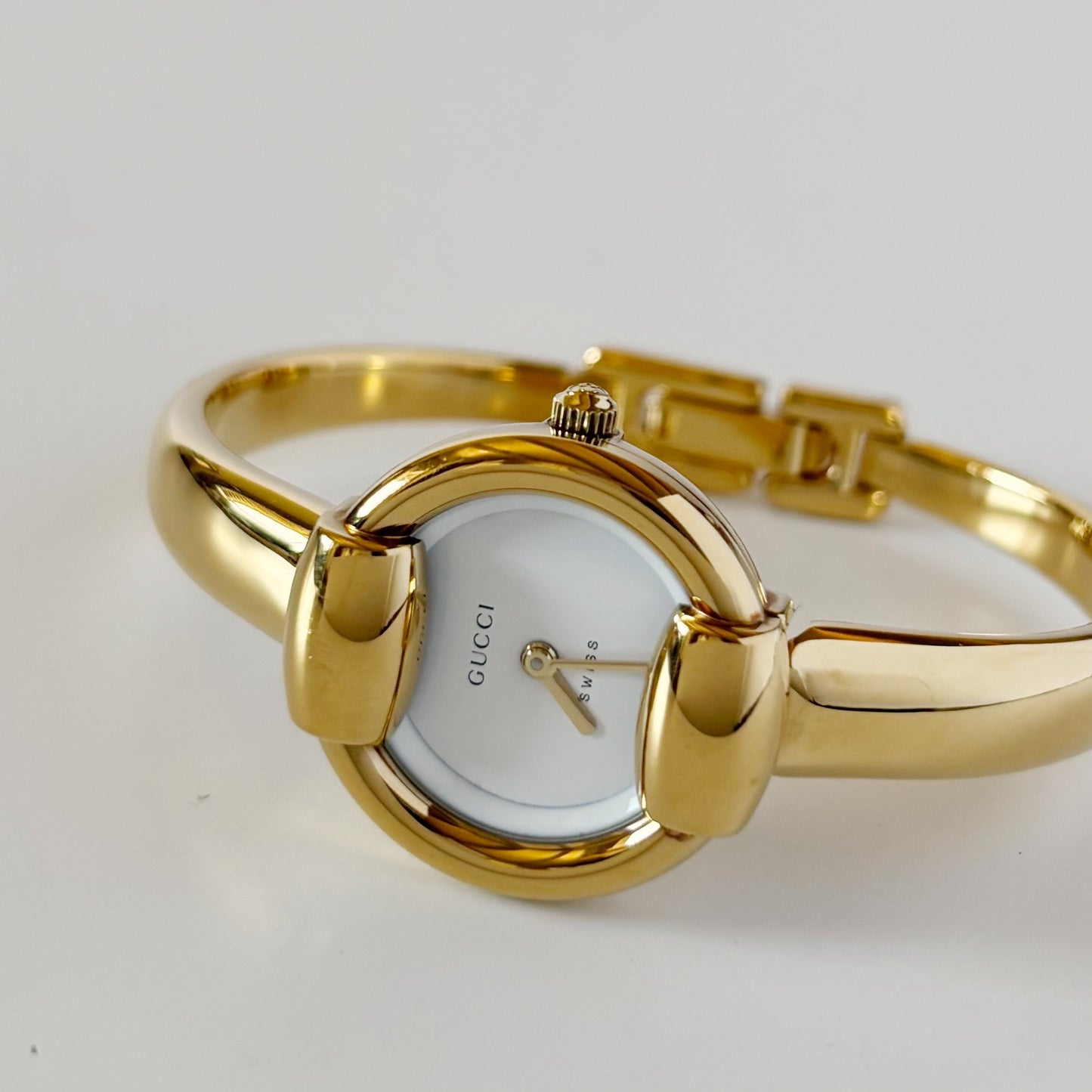Gucci 1990s Gold Plated Bangle Watch