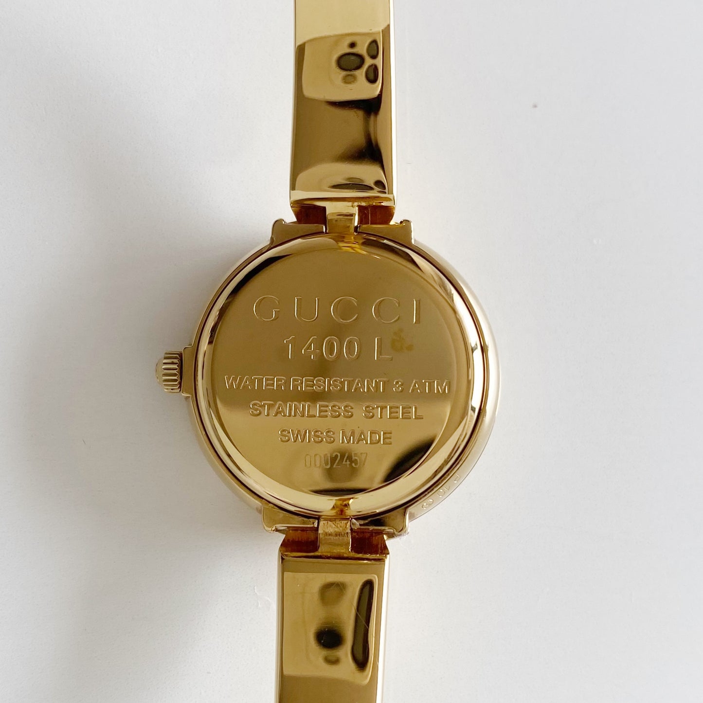 Gucci 1990s Gold Plated Bangle Watch