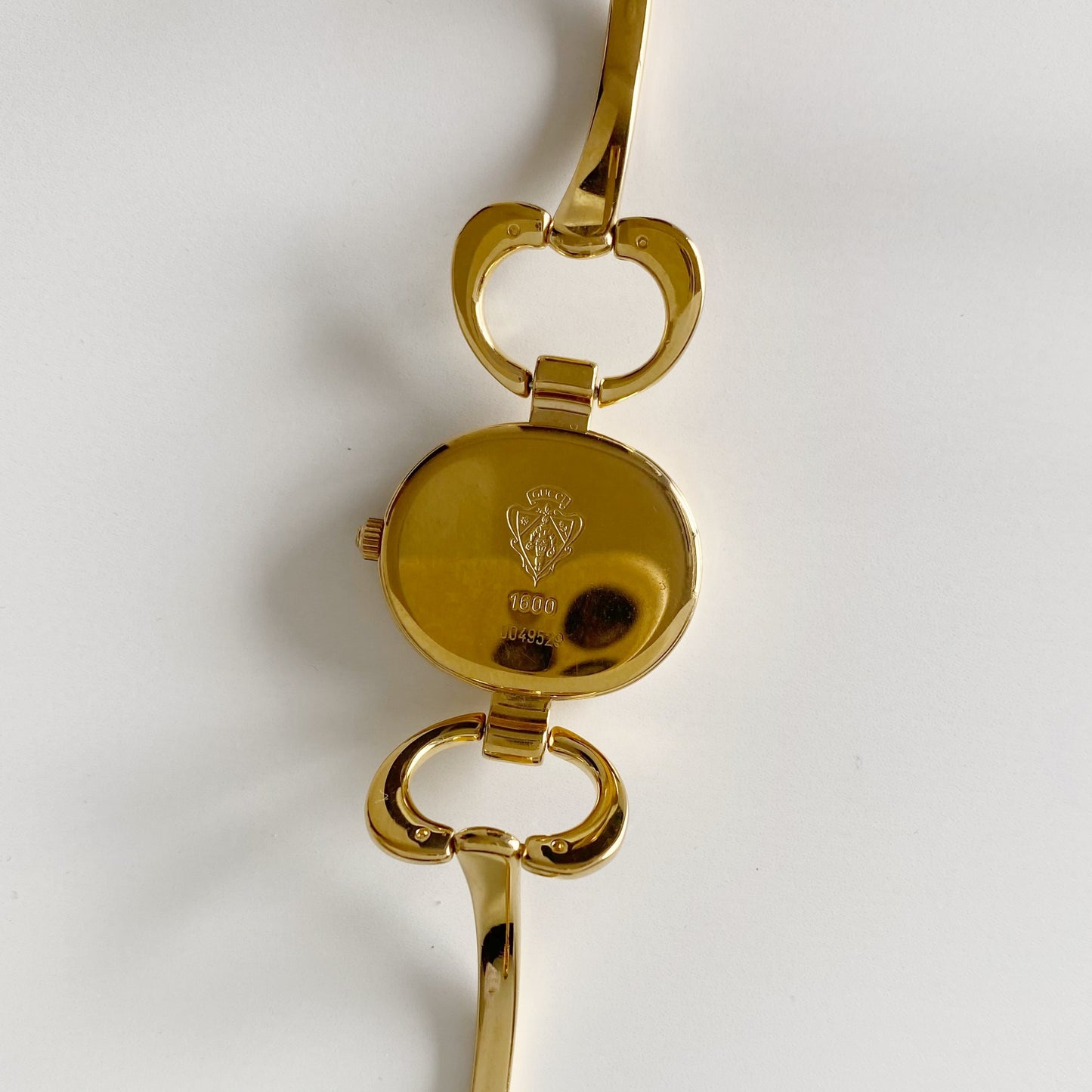 Gucci 1990s Gold Dial Gold Plated Bangle Watch