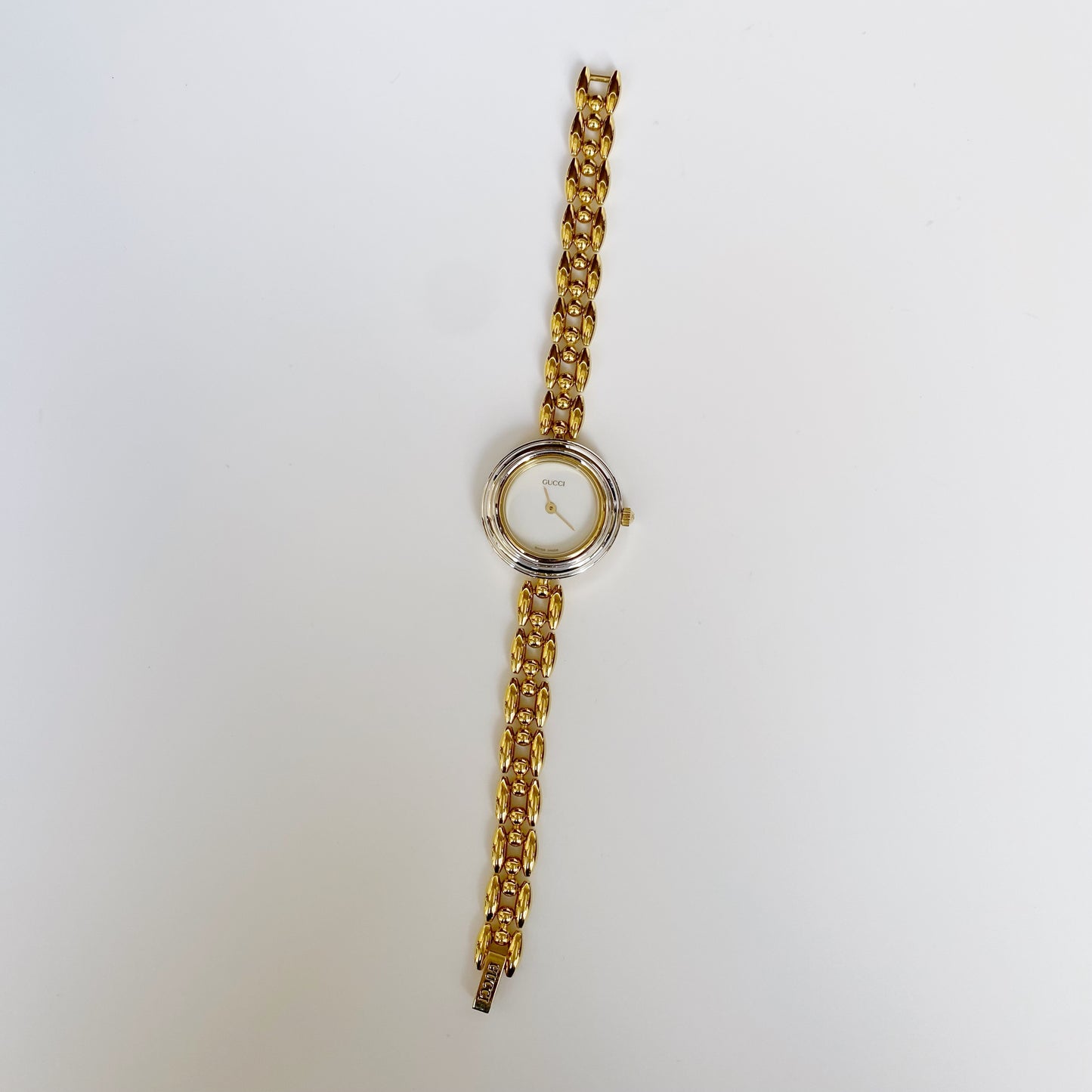 Gucci 1990s Interchangeable Bezel Gold Plated Watch with 6 bezels, Case