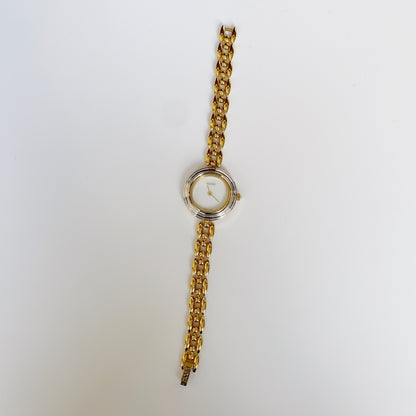 Gucci 1990s Interchangeable Bezel Gold Plated Watch with 6 bezels, Case