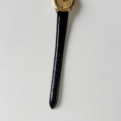 Dior 1990s Date CD Logo Round Dial Gold Plated Watch