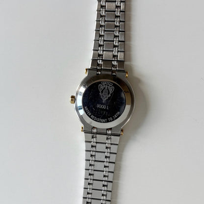 Gucci 1990s Date Round Dial Two Tone Watch