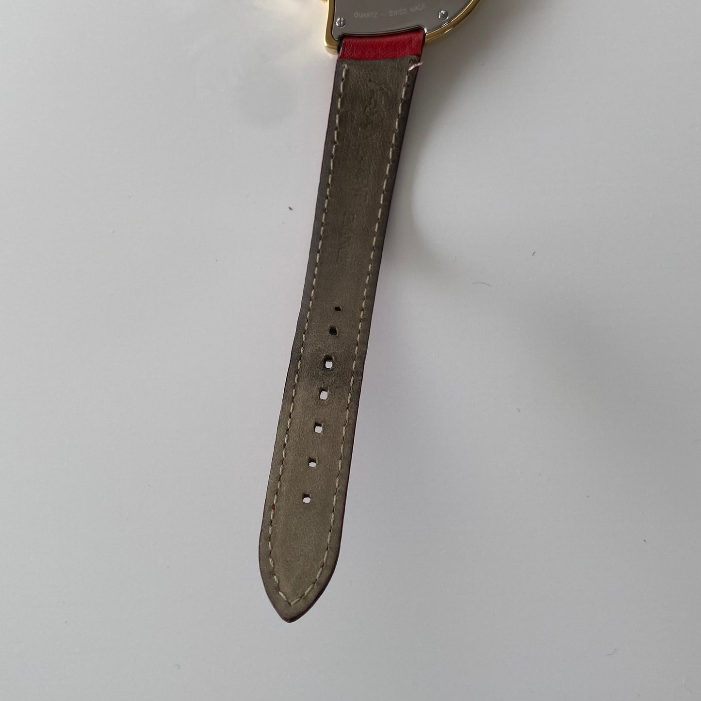Yves Saint Laurent 1990s Heart shaped Gold Plated Red Watch