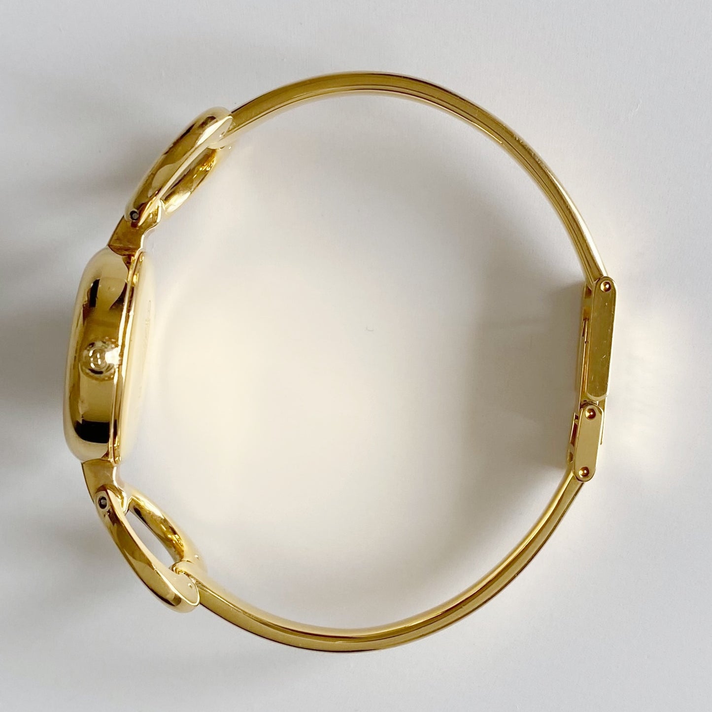 Gucci 1990s Seashell Dial Gold Plated Bangle Watch