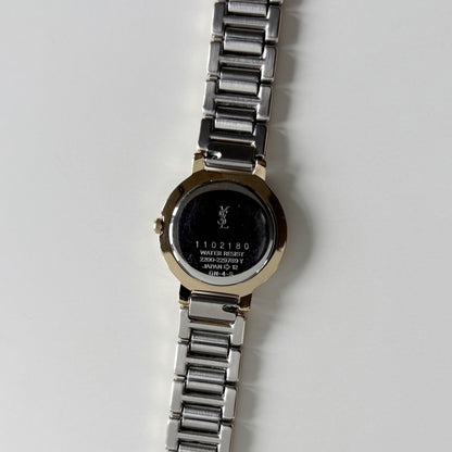 Yves Saint Laurent 1990s Round Dial Two Tone Gold Plated Watch