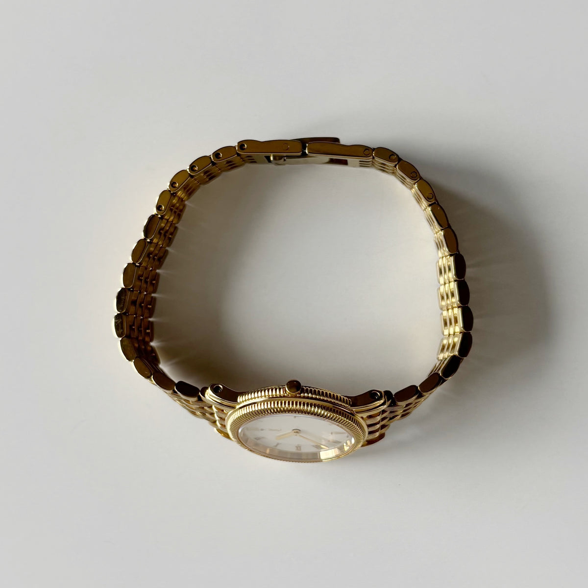 Yves Saint Laurent 1990s Round Dial Gold Plated Watch
