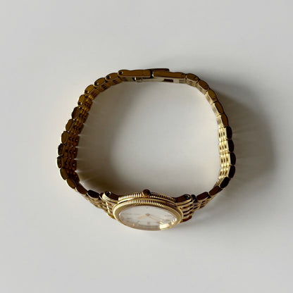 Yves Saint Laurent 1990s Round Dial Gold Plated Watch