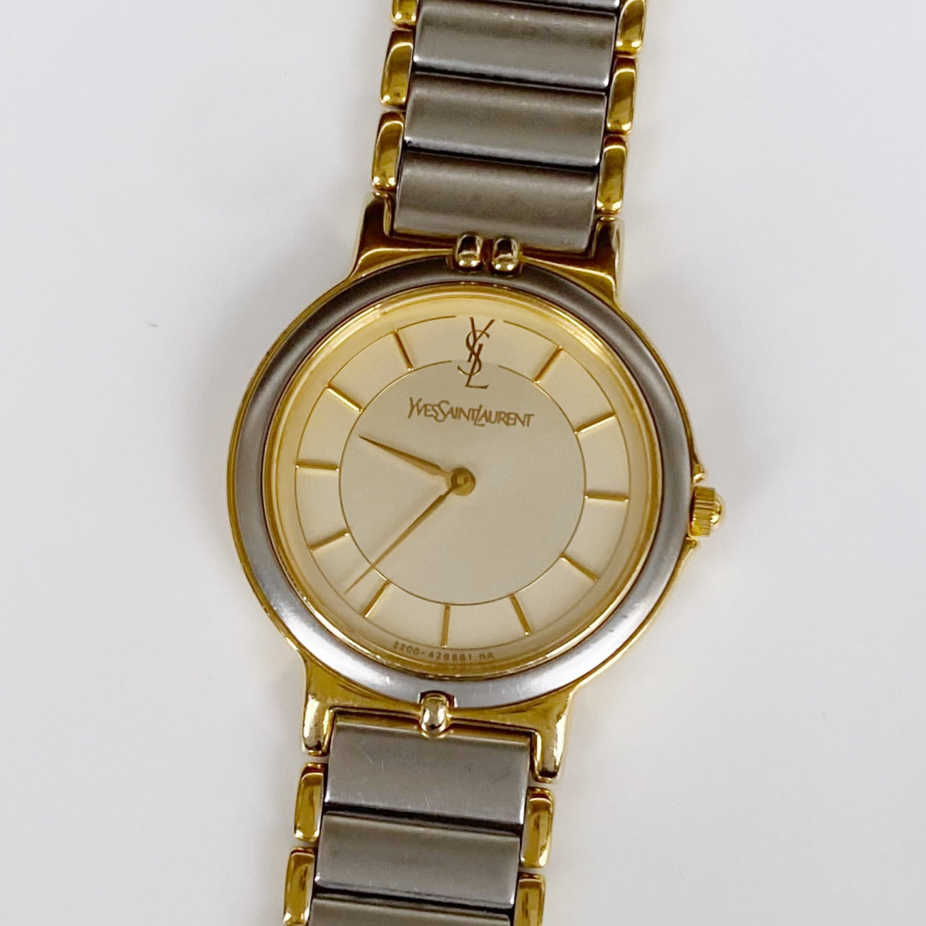 Yves Saint Laurent 1990s Round Two Tone Watch