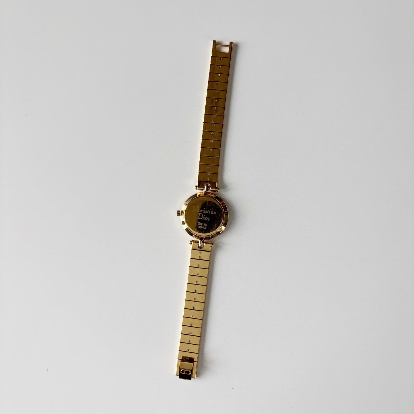 Dior 1990s Round Dial Gold Plated Watch