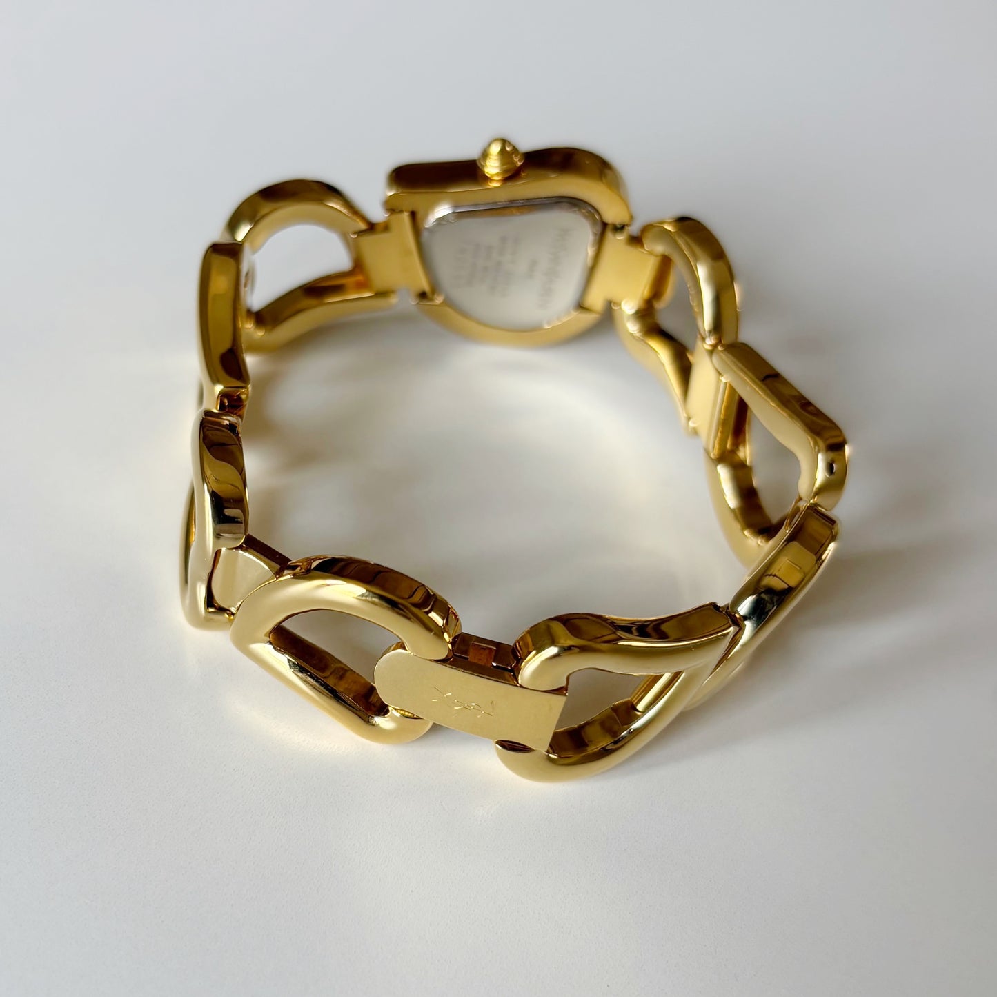 Yves Saint Laurent 1990s Heart Shaped Dial Band Gold Plated Watch (8/1)