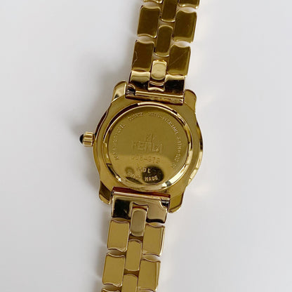 Fendi 1990s Interchangeable Bezel Round Gold Plated Watch with 3 bezels, case