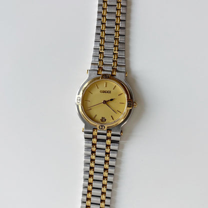 Gucci 1990s Date Round Dial Two Tone (Large)