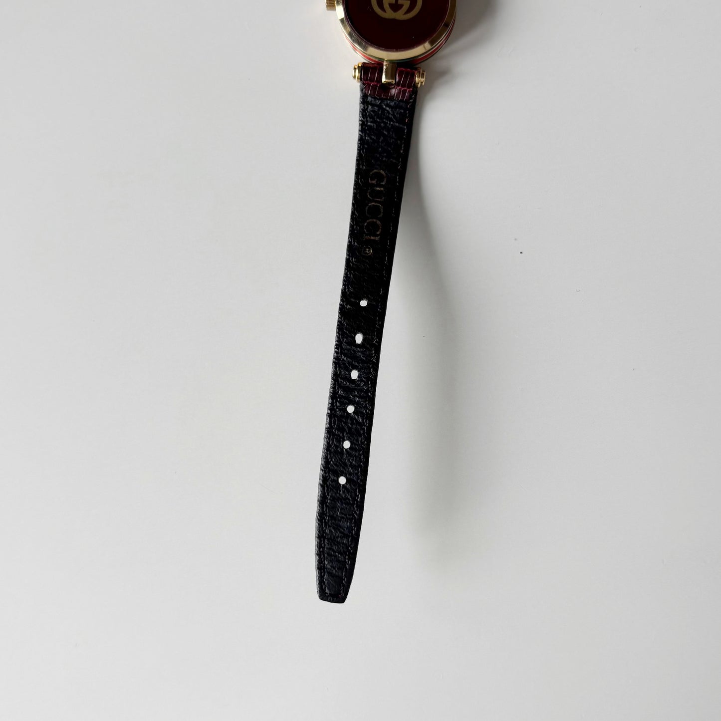 Gucci 1990s Round Dial Red Gold Plated Watch