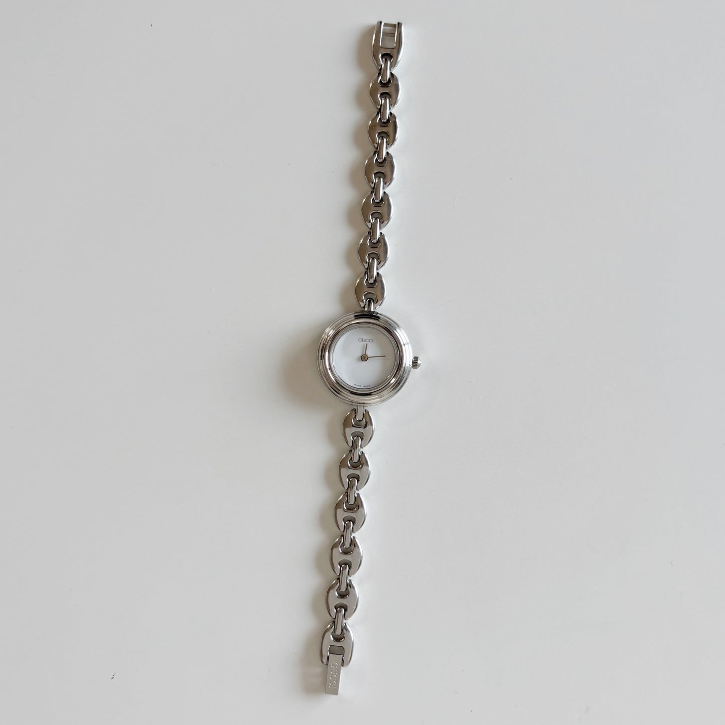 Gucci 1990s Interchangeable Bezel Stainless steel Watch with 6 bezels, case (165mm)