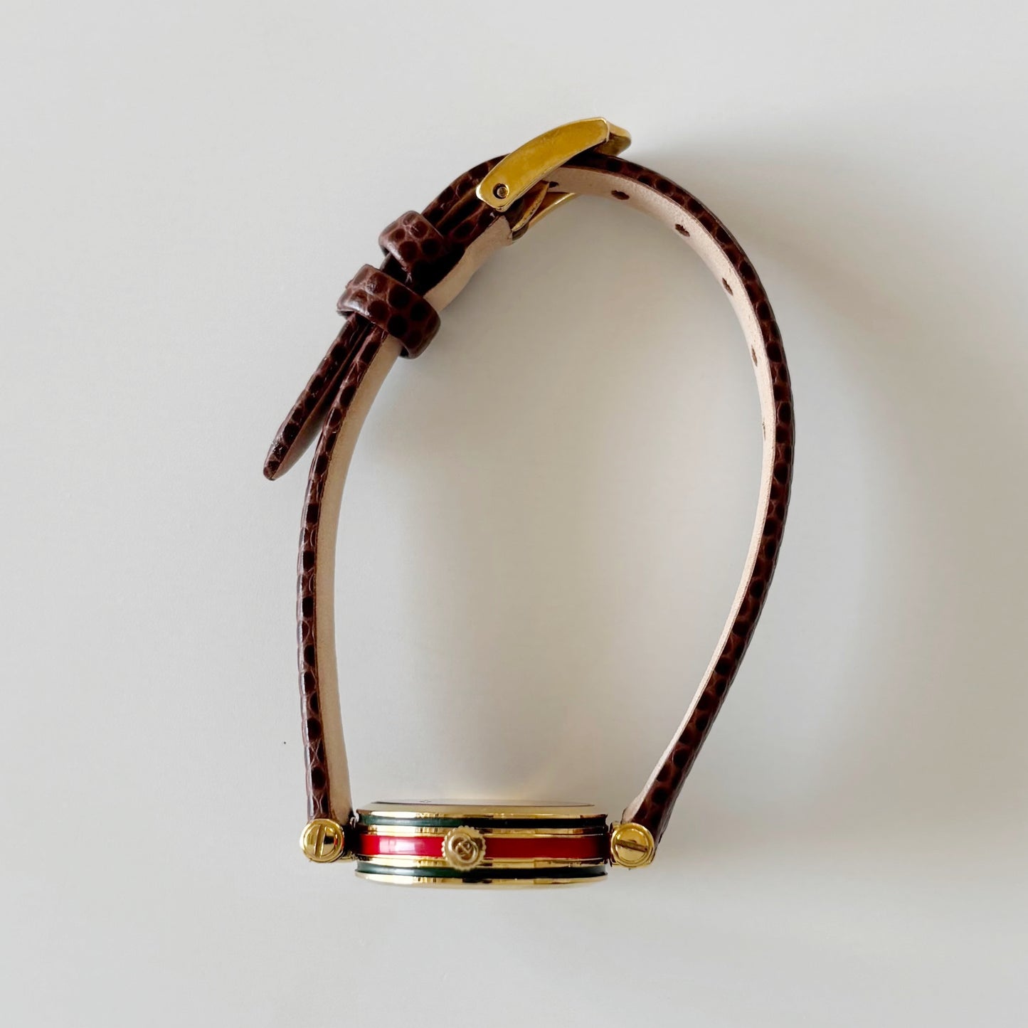 Gucci 1980s Sherry Round Dial Gold Plated Watch