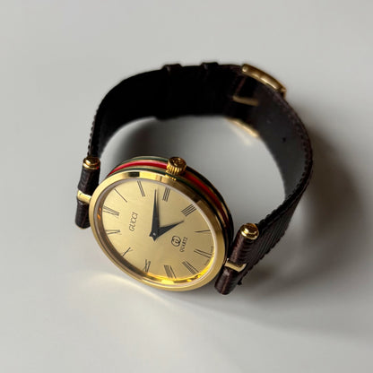 Gucci 1980s Sherry Round Dial Gold Plated Watch (Large)
