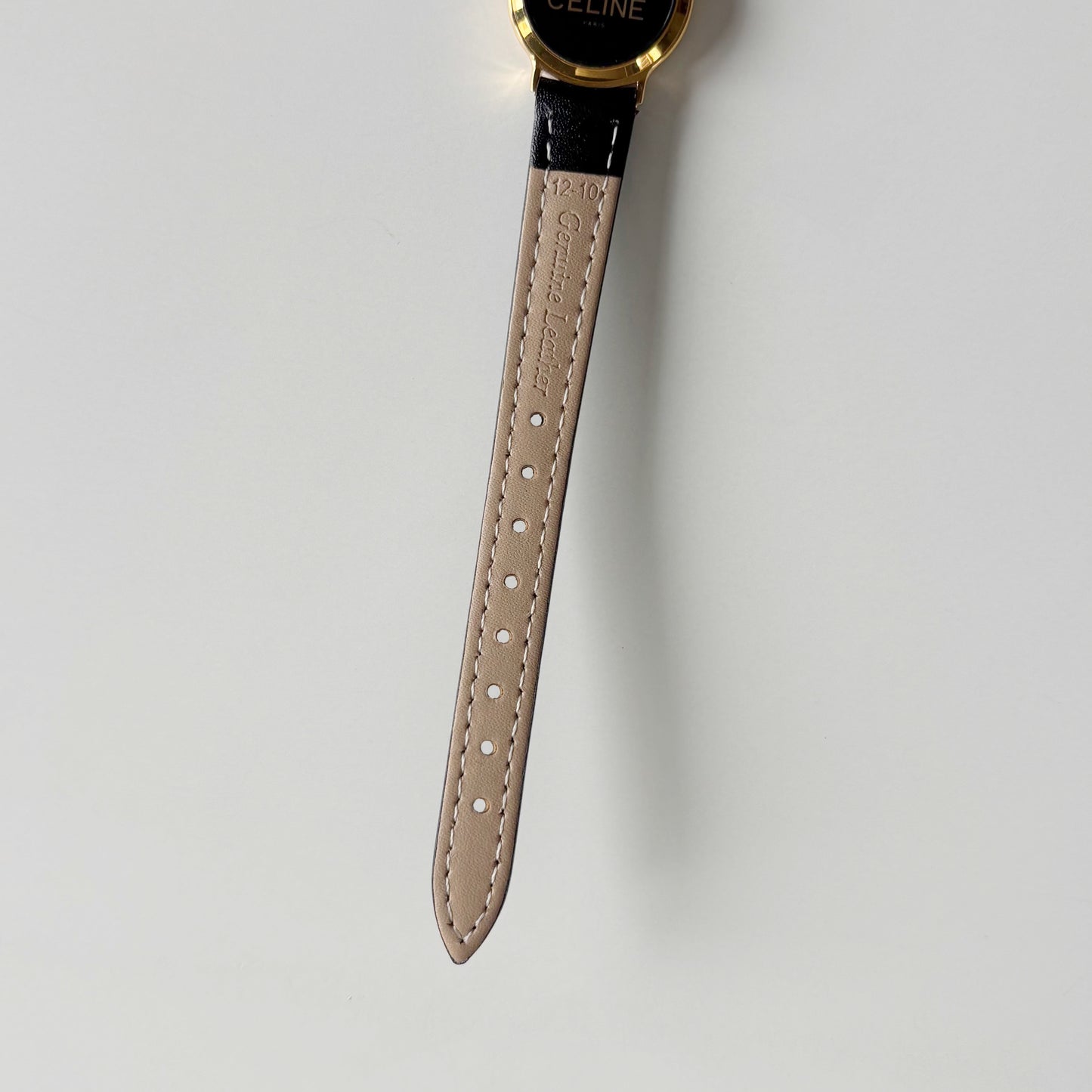 Celine 1980s Round Dial Gold Plated Watch
