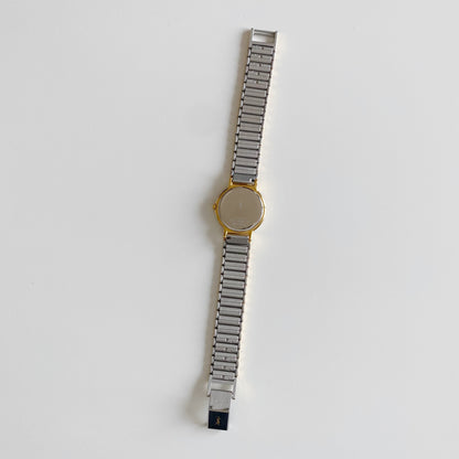 Yves Saint Laurent 1990s Round Dial Two Tone Watch