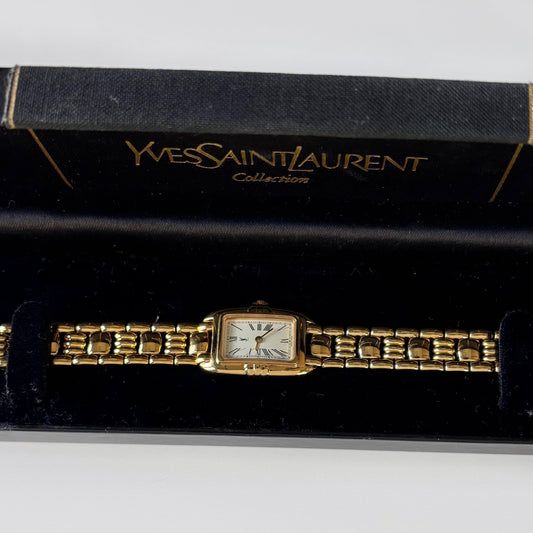 Yves Saint Laurent 1990s Tank Gold-Plated Watch