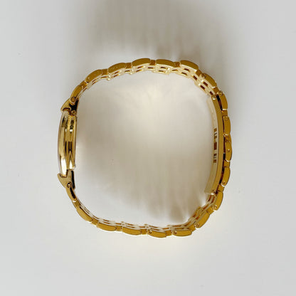 Dior 1990s Round Gold Dial Gold Plated Watch