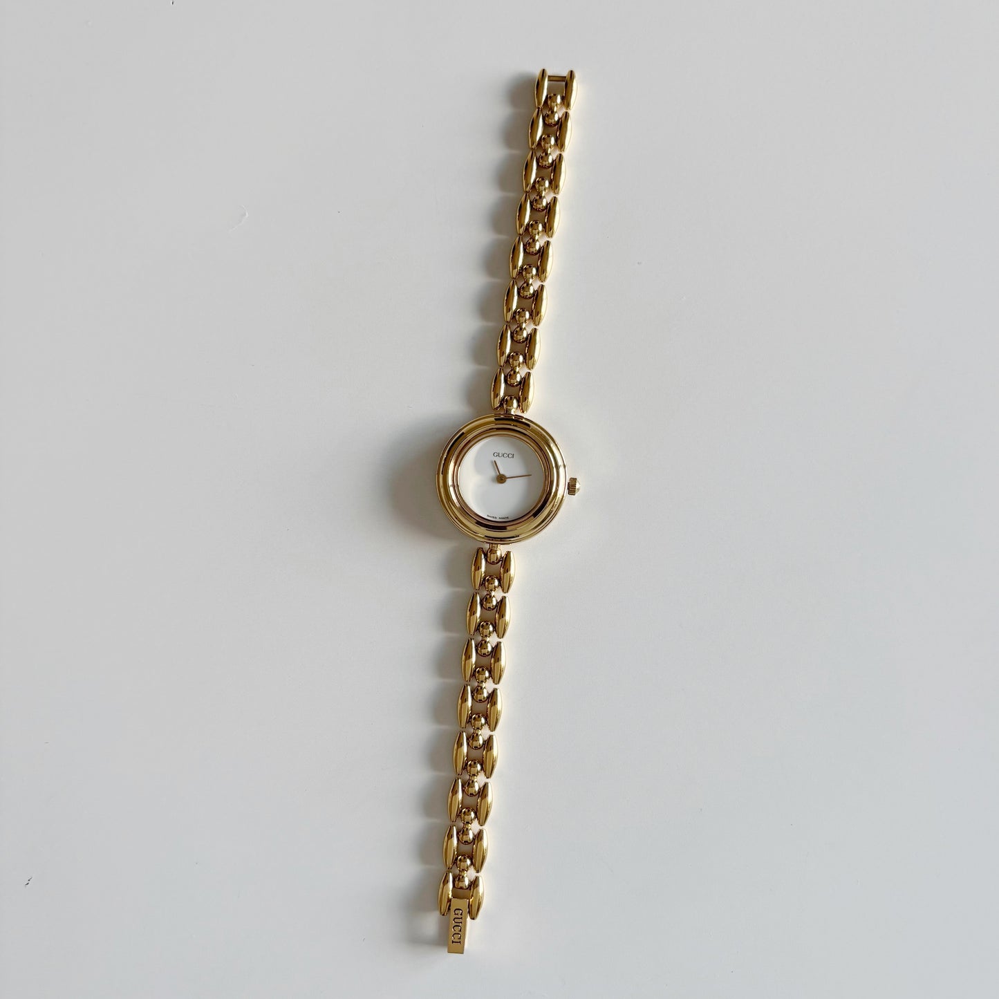 Gucci 1990s Interchangeable Bezel Gold Plated Watch with 6 bezels, case (160mm)