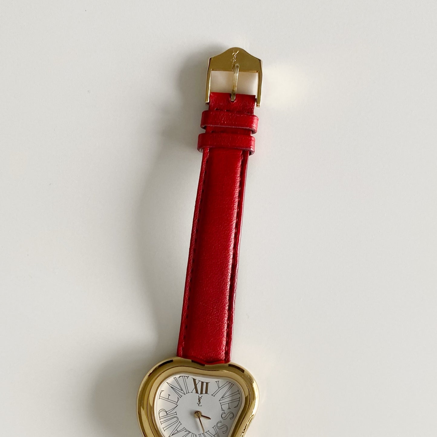 Yves Saint Laurent 1990s Heart shaped Dial Gold Plated Watch