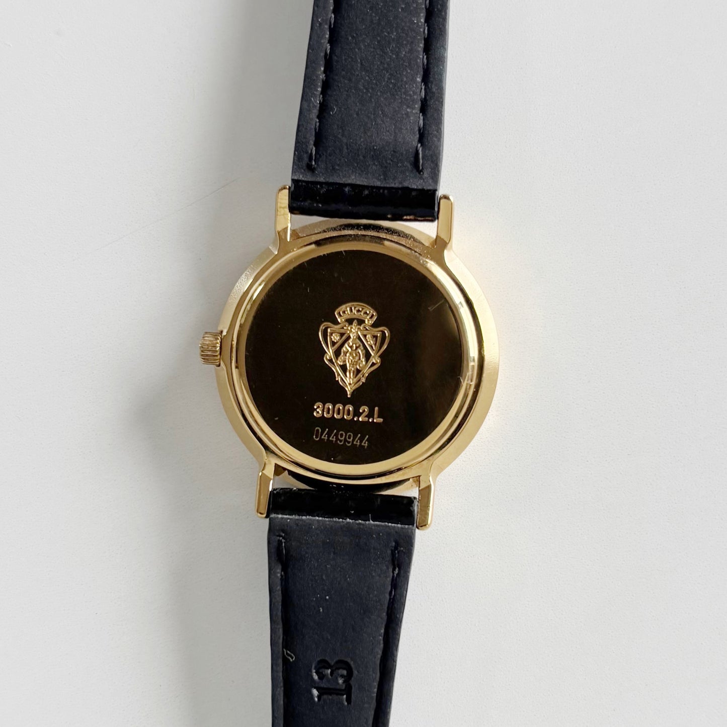 Gucci 1990s Sub second Round Dial Gold Plated Watch