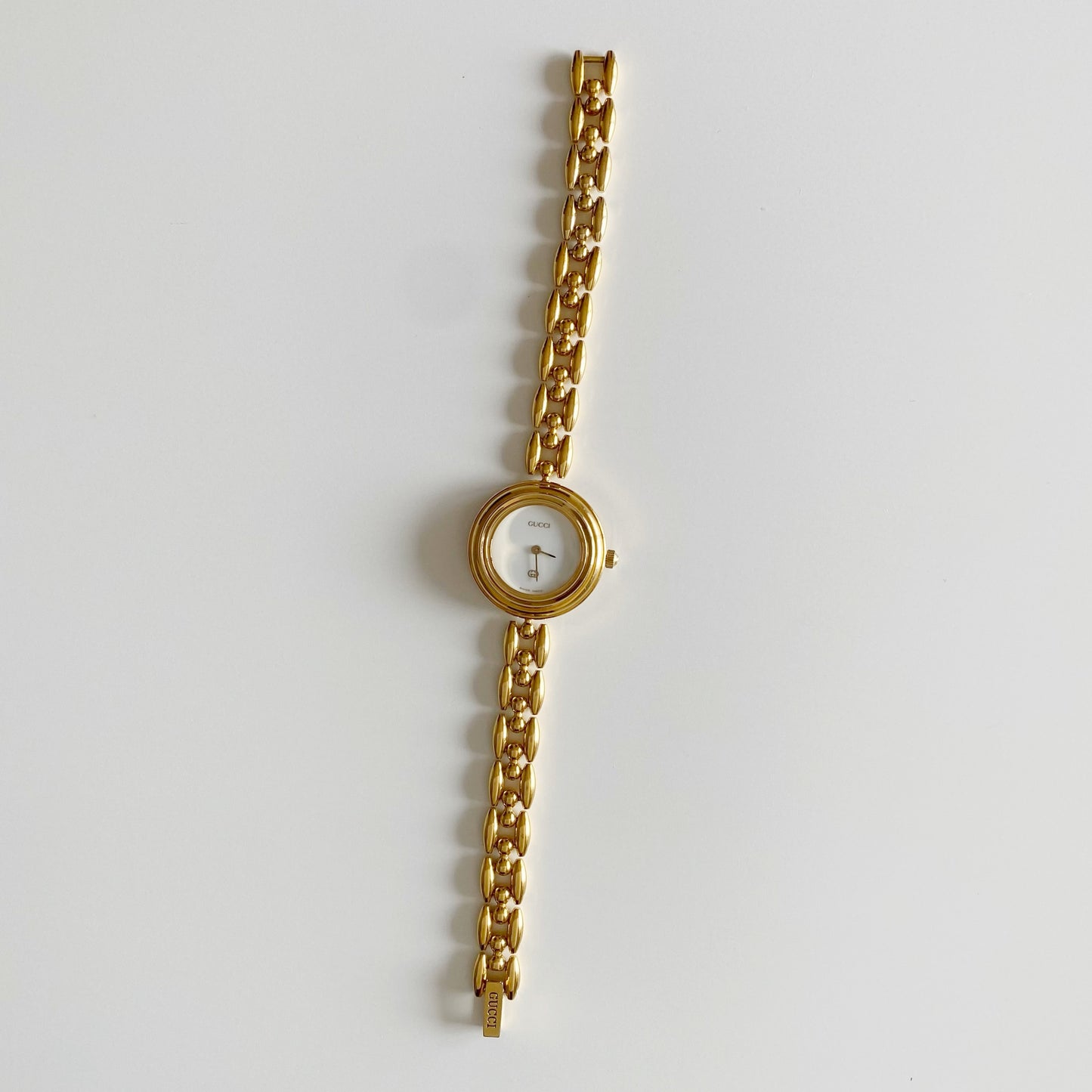 Gucci 1990s Interchangeable Bezel Gold Plated Watch with 6 bezels, case (165mm)