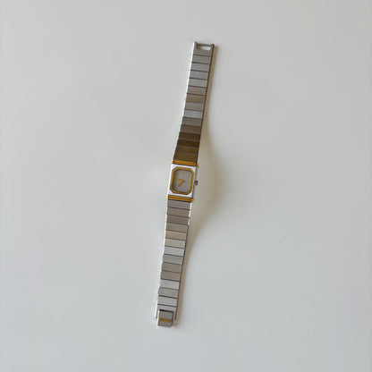 Yves Saint Laurent 1990s Reverso Two Tone Watch