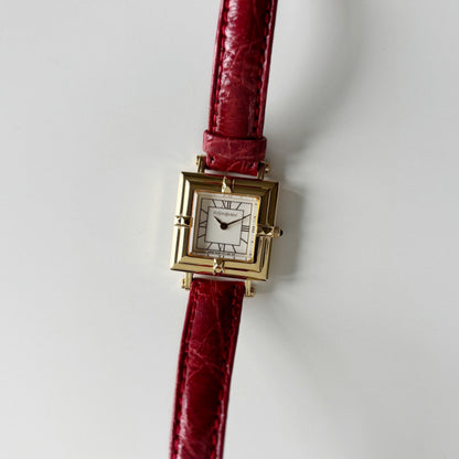 Yves Saint Laurent 1990s Square Dial Gold Plated Watch