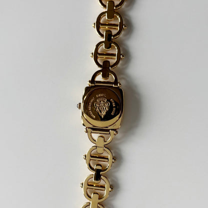 Gucci 1990s Seashell Dial Horsebit Gold Plated Watch