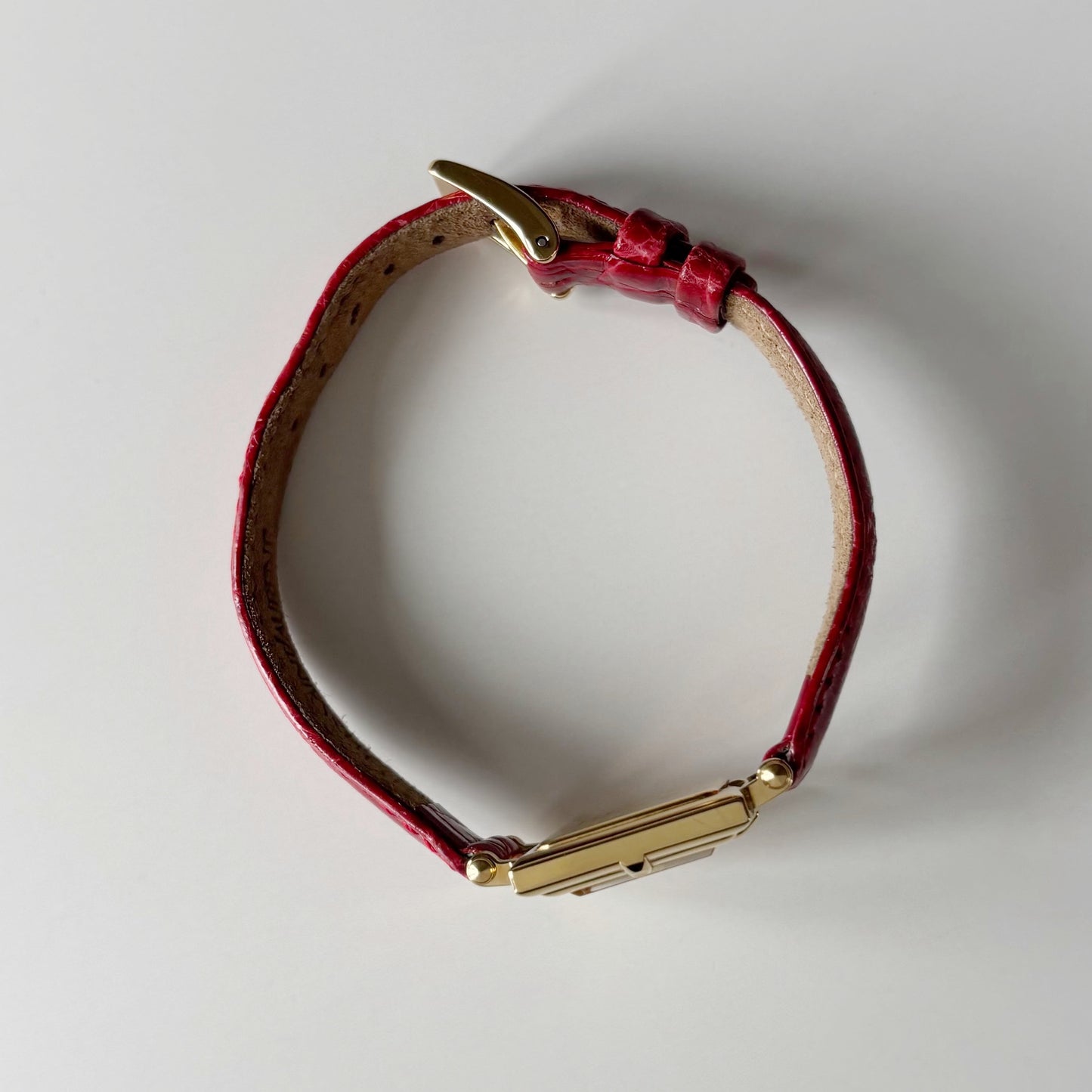 Yves Saint Laurent 1990s Square Dial Gold Plated Watch