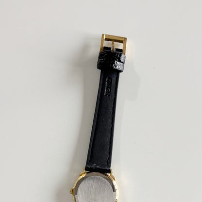 Dior 1990s Date Round Dial Gold Plated Watch