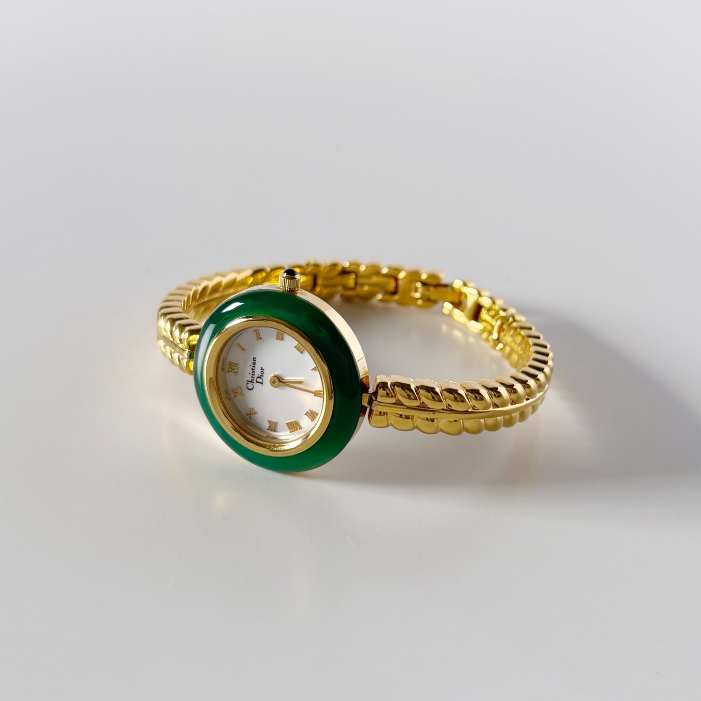 Dior 1990s Interchangeable Bezel Gold Plated Watch with 3 bezels