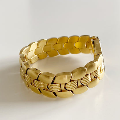 Dior 1990s Black Dial Gold Plated Watch