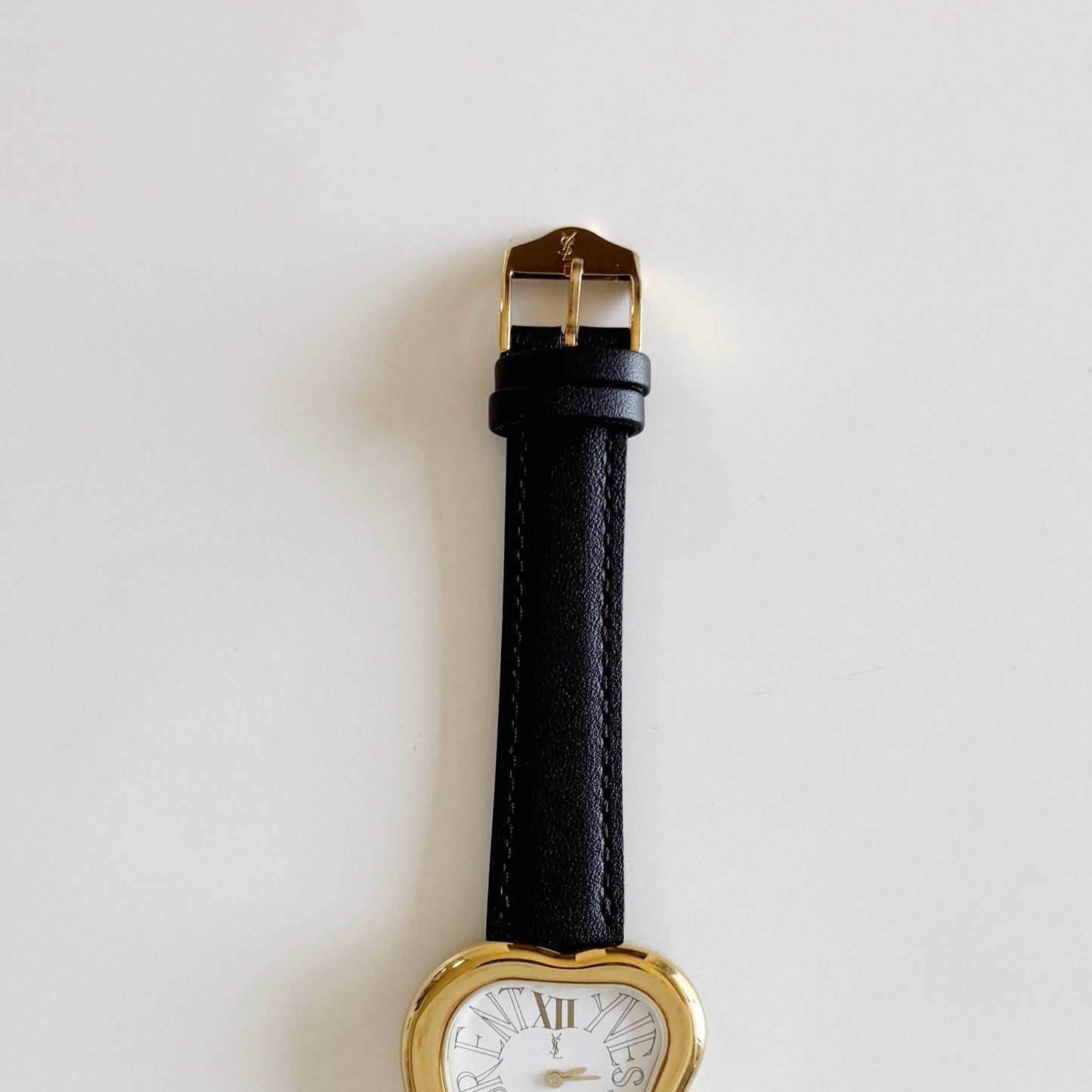 Yves Saint Laurent 1990s Heart Shaped Dial Gold Plated Watch